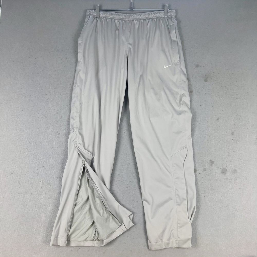 Nike Golf‎ Pants Mens M Grey Wind Pants Elastic Waist Zipper Leg Cuffs Pockets